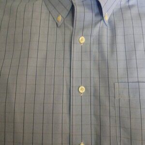 Men's blue and grey button down, XL